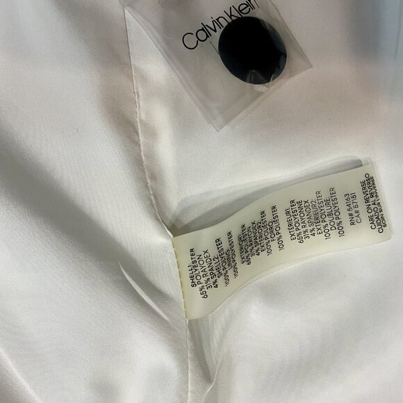 Calvin Klein Contrast-Trim White Blazer Jacket Office Career Formal Size 8 - Picture 6 of 6